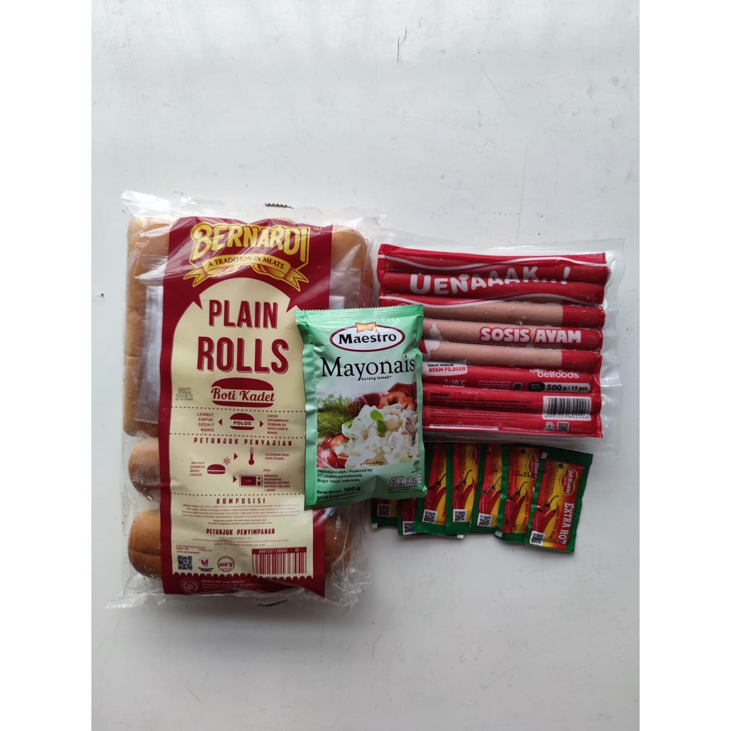 

(PAKET) BERNARDI hotdog jumbo + BELFOODS sosis ayam 500gr