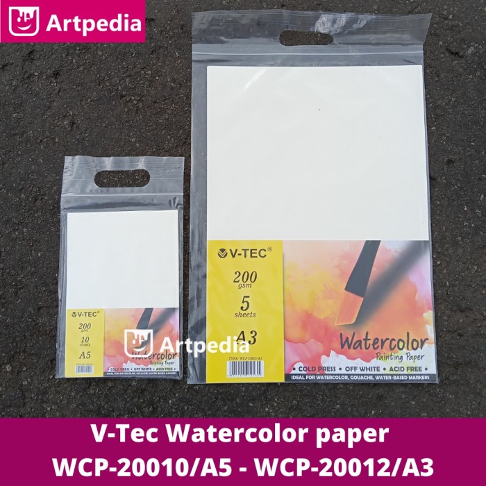 

Buku Gambar V-Tec Watercolour Painting Paper A3/A5 - Wcp 20010/A5 / Wcp 20012/A3