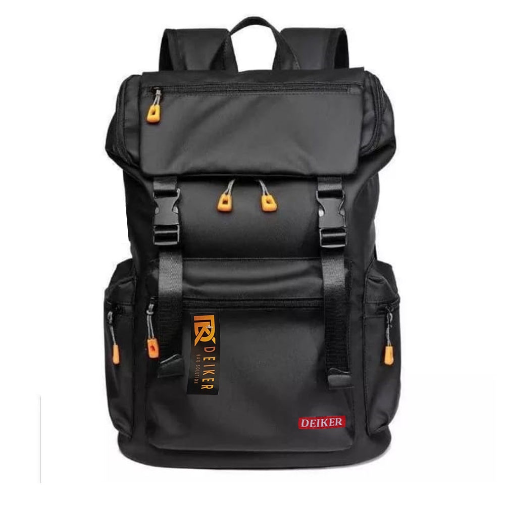 TAS RANSEL PRIA WATERPROOF BACKPACK LAPTOP  15 INCI DEIKER R2 BLACK TAS OUTDOOR TAS PUNGGUNG ANTI AIR