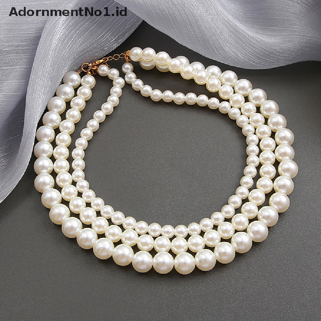 [AdornmentNo1] Kalung Choker Mutiara Imitasi Antik Rantai Goth Kerah Untuk Wanita Fashion Pesona Pesta Pernikahan Perhiasan Hadiah Aksesoris [ID]