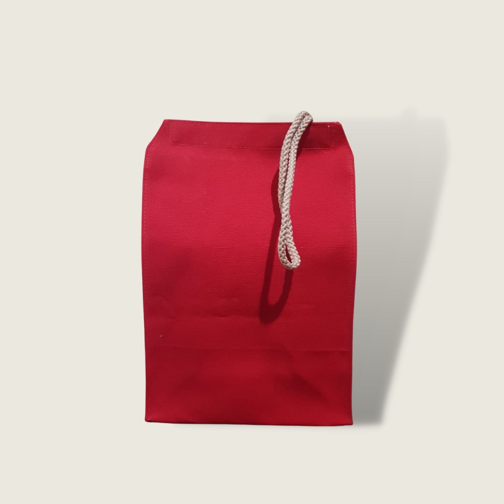 Gadiel Tas Bekal Packaging Kanvas Merah Bisa Sablon dan Print