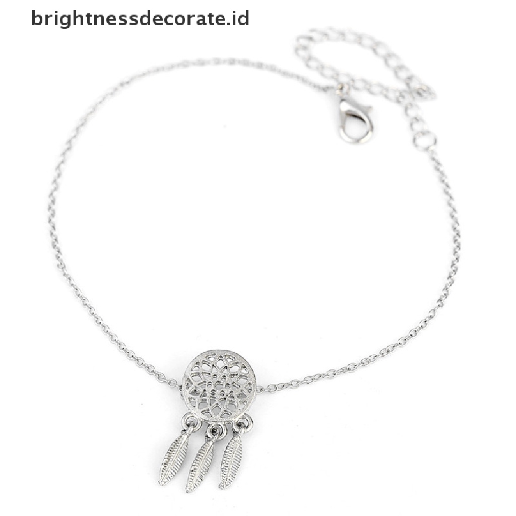 [Birth] Bulu Rumbai Dream Catcher Rantai Kaitan Gelang Bangle Wanita Perhiasan Fashion [ID]