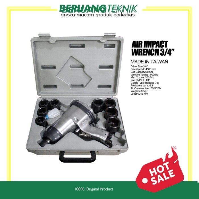 Bor Angin - Air Impact Wrench Kit - Bor Angin 3/4"