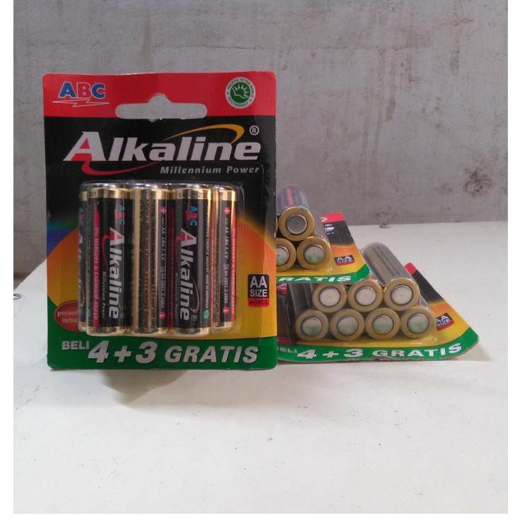 Baterai ABC Alkaline AA isi 7 = 4+3