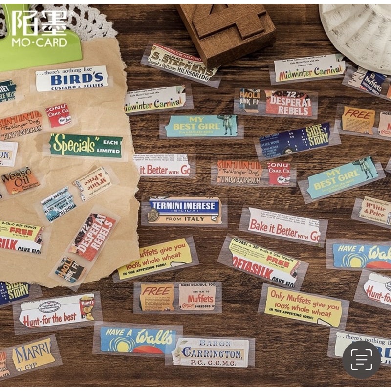 

Washi tape selotip transparan perangko vintage retro kiss cut 55 mm