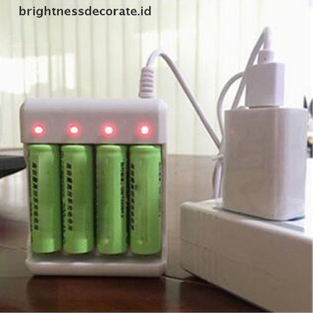 [Birth] 4slot USB Fast Charging AAA Dan AA Charger Perlindungan Konslet Pendek [ID]