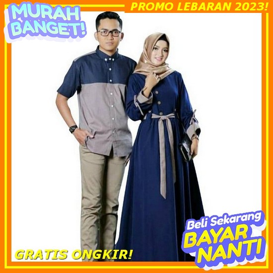 Baju Couple Kapel Pasangan Maxi Dress Kemeja Pasangan Keluarga Pria Wanita Suami Istri Simple Polos 