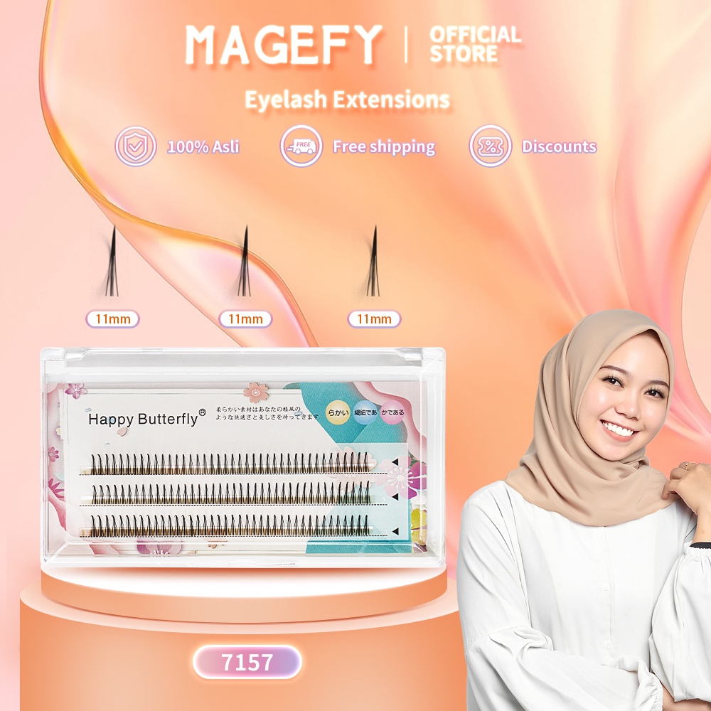 MAGEFY  Paket Eyelash Extension Bulu Mata Tanam Tipe A Eyelash Extension EXTRA 11mm 7157