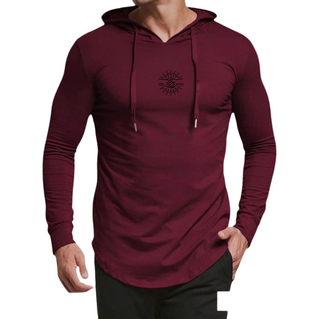 Kaos Kurta Hoodie Pria Muslim Lengan Panjang Premium Quality