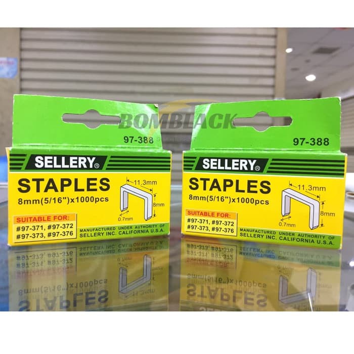 SELLERY Isi Staples Jok Hekter Tembak 8mm (5/16&quot;) Stapler Jok 1000 pcs