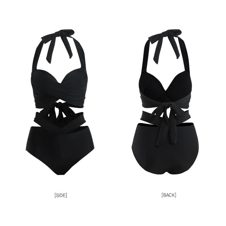 【AMY J】V Neck High Waist Bikini Set  Swimwear  7130