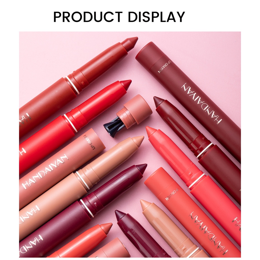 Matte Lipstik Lip Liner Tidak Mudah Rontok Pensil Lipstik Anti Lengket Tujuan Ganda Lip Gloss