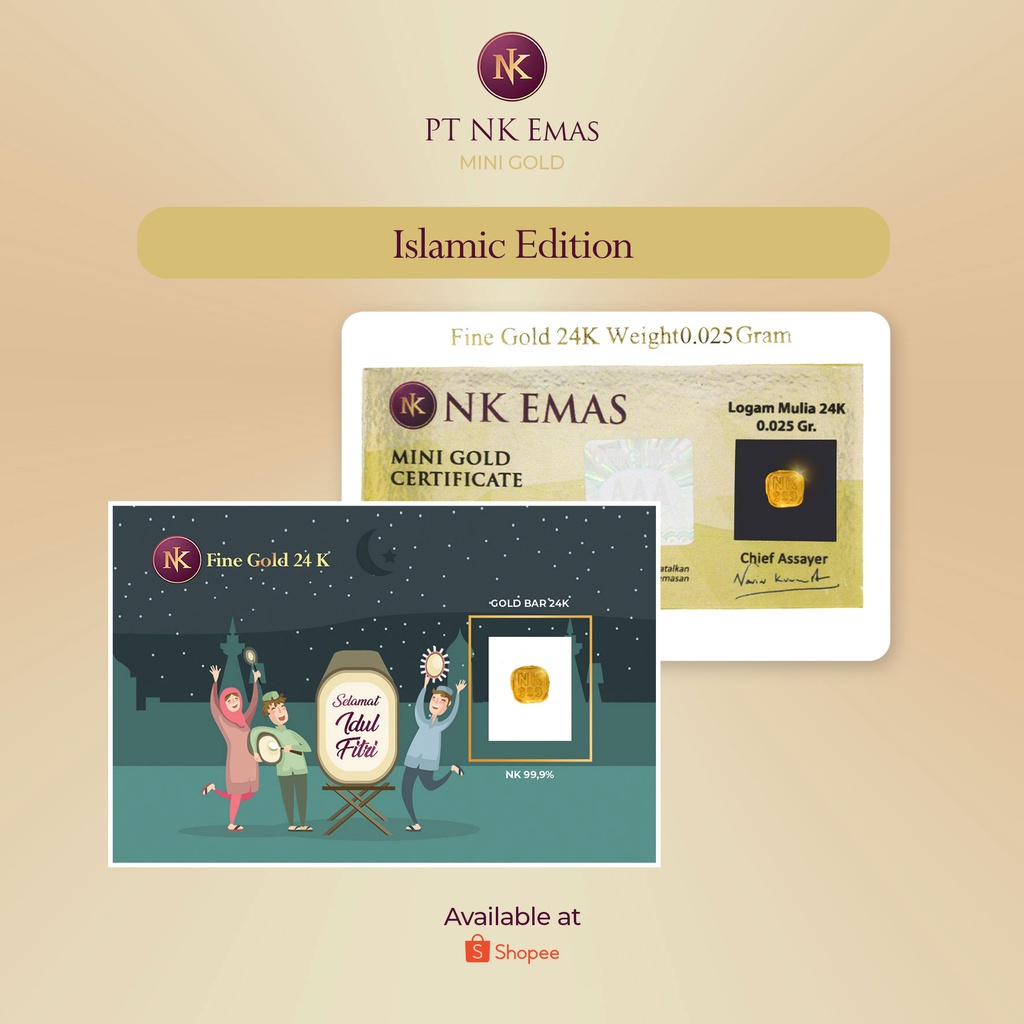 25 Pcs NK Mini Gold 0.025 Gram (Islamic Envelope Edition) B