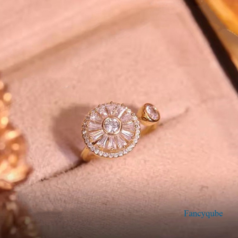 Cincin Berputar Pereda Kecemasan Kristal Emas, Cincin Dekompresi Yang Dapat Disesuaikan