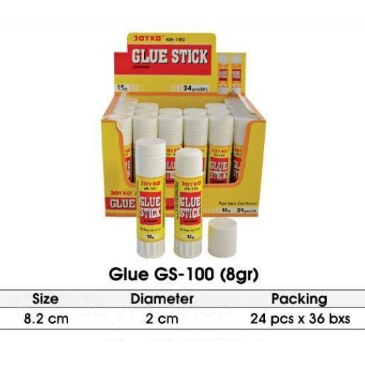 

LEM STIK JOYKO GS100 8GR GLUE STICK 24 pcs CAIR KERTAS SEKOLAH ATK