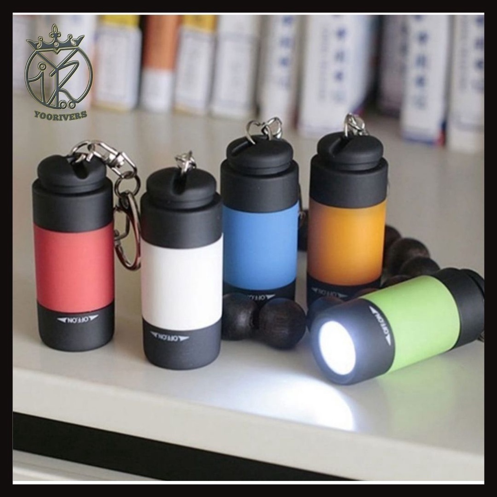 Alat Senter LED Mini torch senter cas mini USB gantungan kunci senter led cas mini senter kecil supe