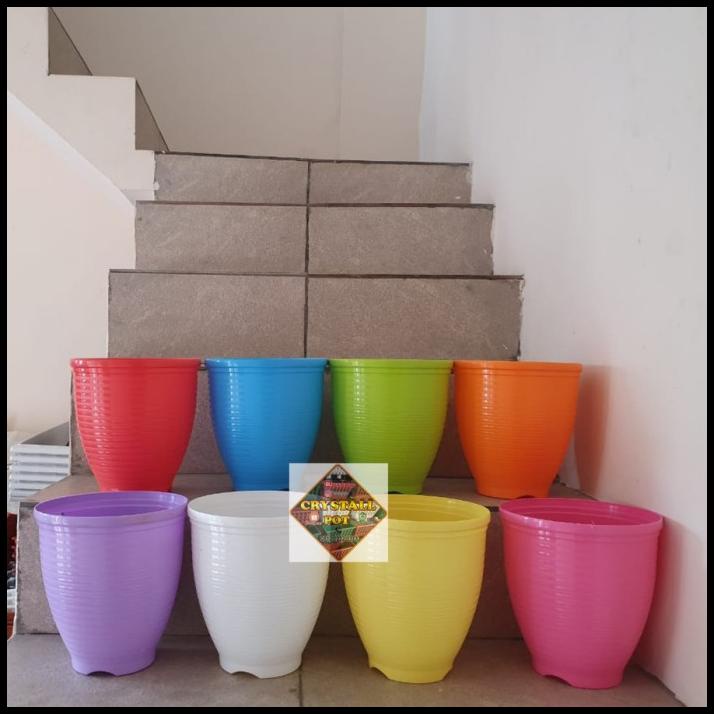 Pot Bunga Tanaman Plastik Motif Tawon Lebah Cantik Warna Warni 21Cm