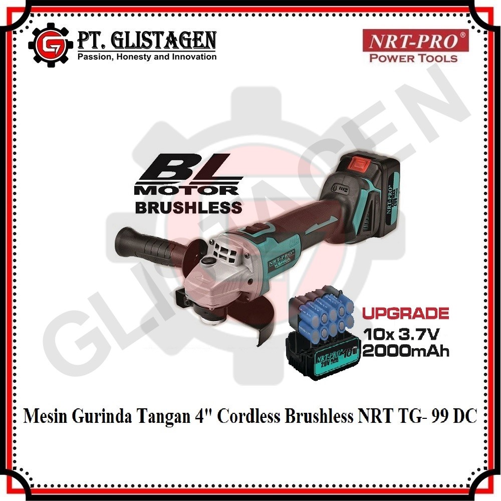 NRT-PRO TG 99 Mesin Gerinda Tangan 4&quot; inch Baterai Cordless Brushless 20v