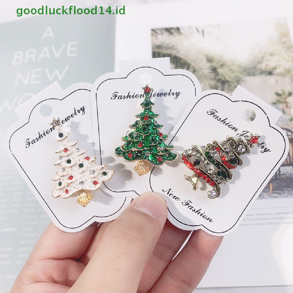 [GOOGFOUR] Shiny Christmas Enamel Bros Elk Snowman Santa Claus Pohon Logam Pin Xmas Tahun Baru Pesta Perjamuan Harian Pin Dekorasi Hadiah [TOP]