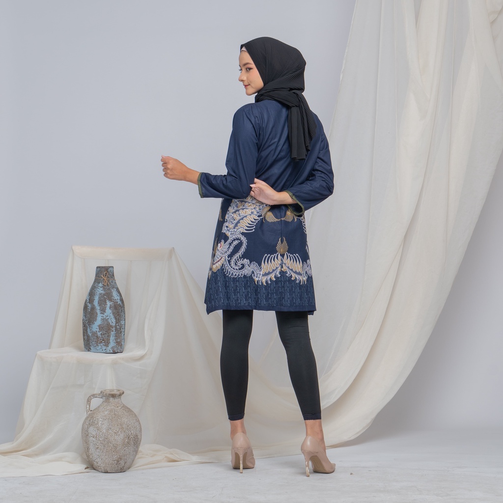 BAJU BATIK MUSLIMAH OUTFIT KONDANGAN MODEL TUNIK PIAS KASYAIRA