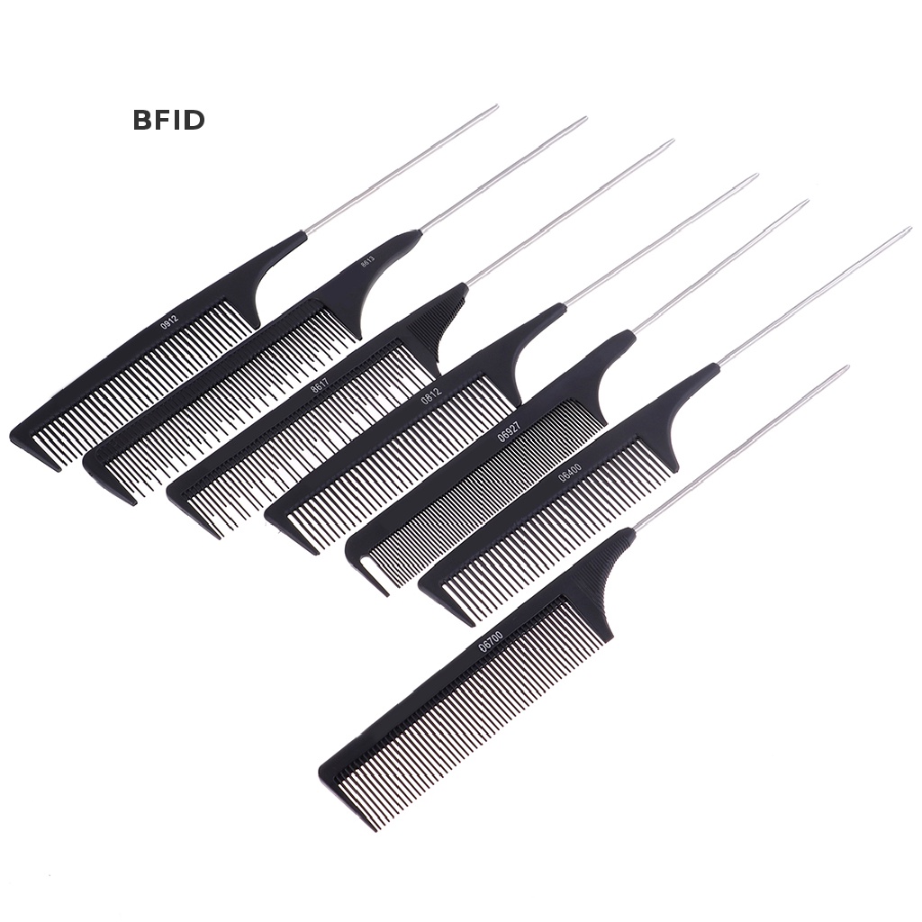 [BFID] Sisir Ekor Rambut Profesional Salon Potong Sisir Styling Stainless Steel Berduri [ID]