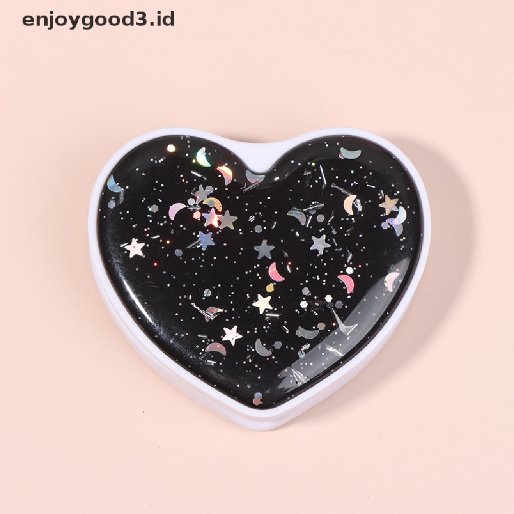 [Rready Stock] Grip Stand Dudukan Handphone Glitter Lipat Bulat Hati Universal (ID)