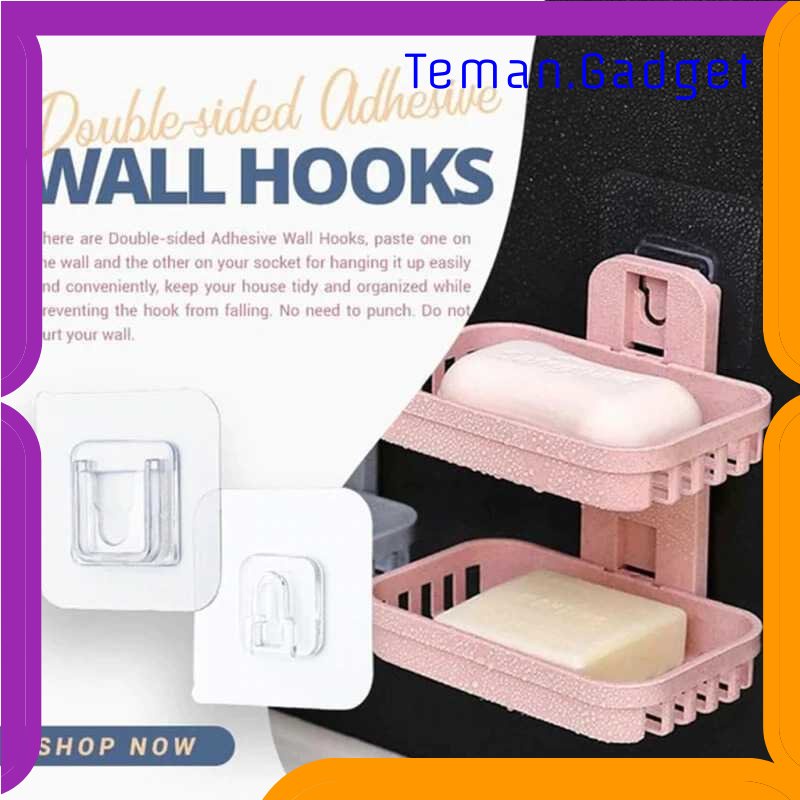 TG-RAK TCMAKE Rak Gantungan Hook Wall Hanger Adhesive 6x6cm 10 Pair - TC21