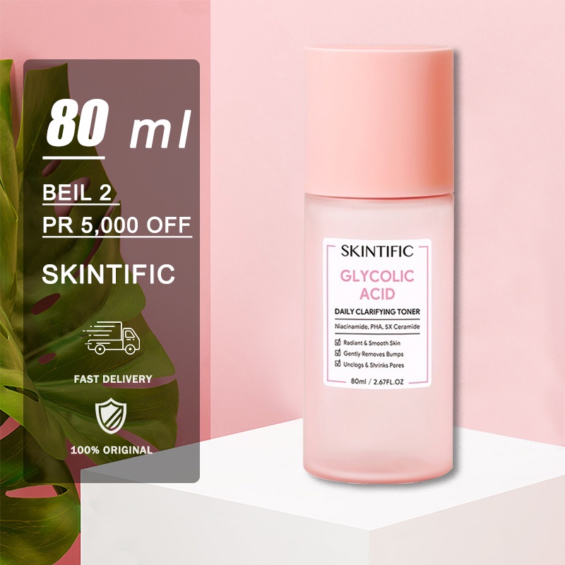 Jual SKINTIFIC Glycolic Acid Daily Clarifying Toner 80ml Shopee Indonesia