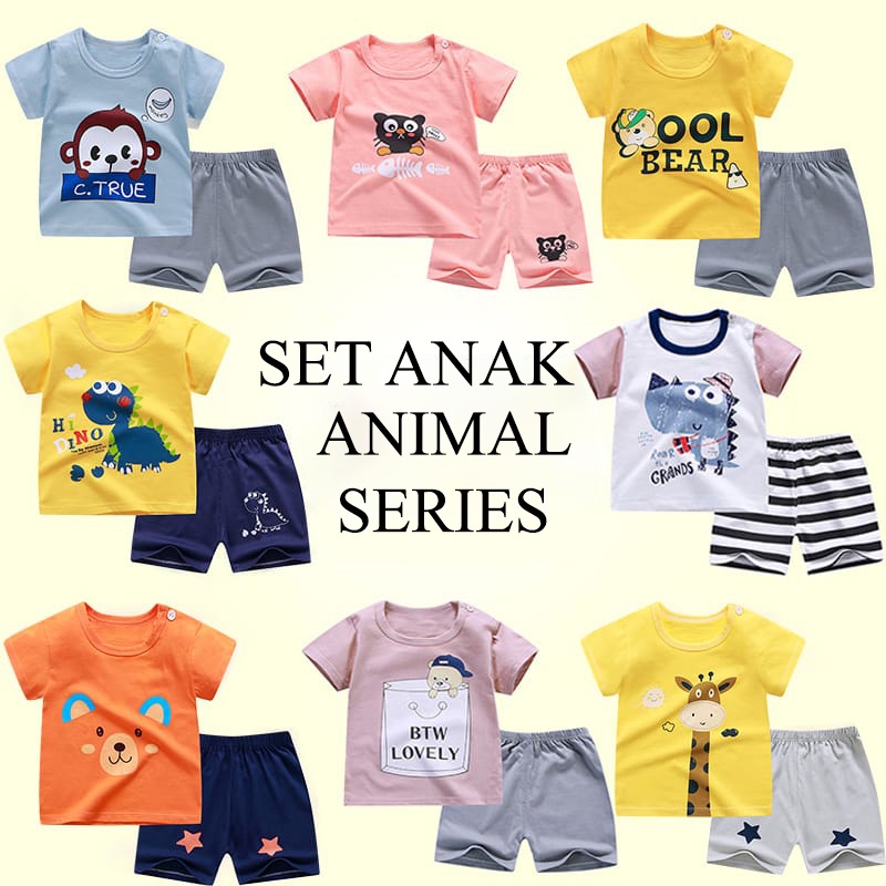 IL - SETELAN UNISEX ANIMAL LAND ANAK LAKI LAKI / SET ANAK KARAKTER HEWAN