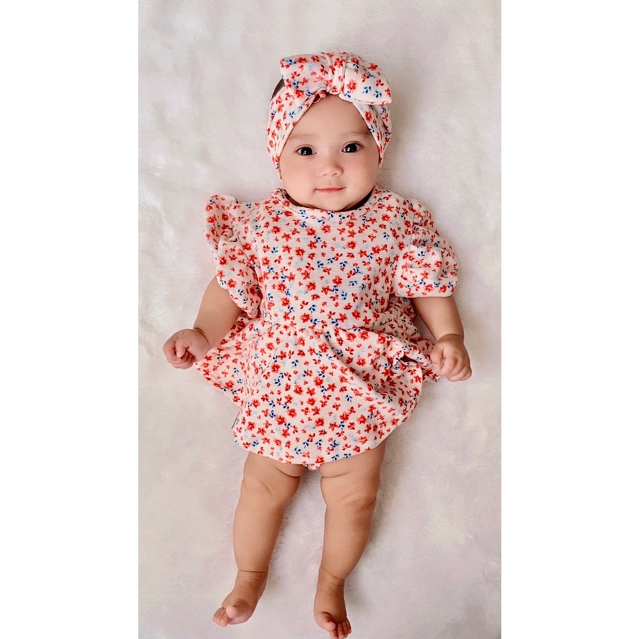 3-18 BLN JUMPER BAYI HUMMPY ROMPER BAYI WITH HEADBAND by MYBEE (SNI)