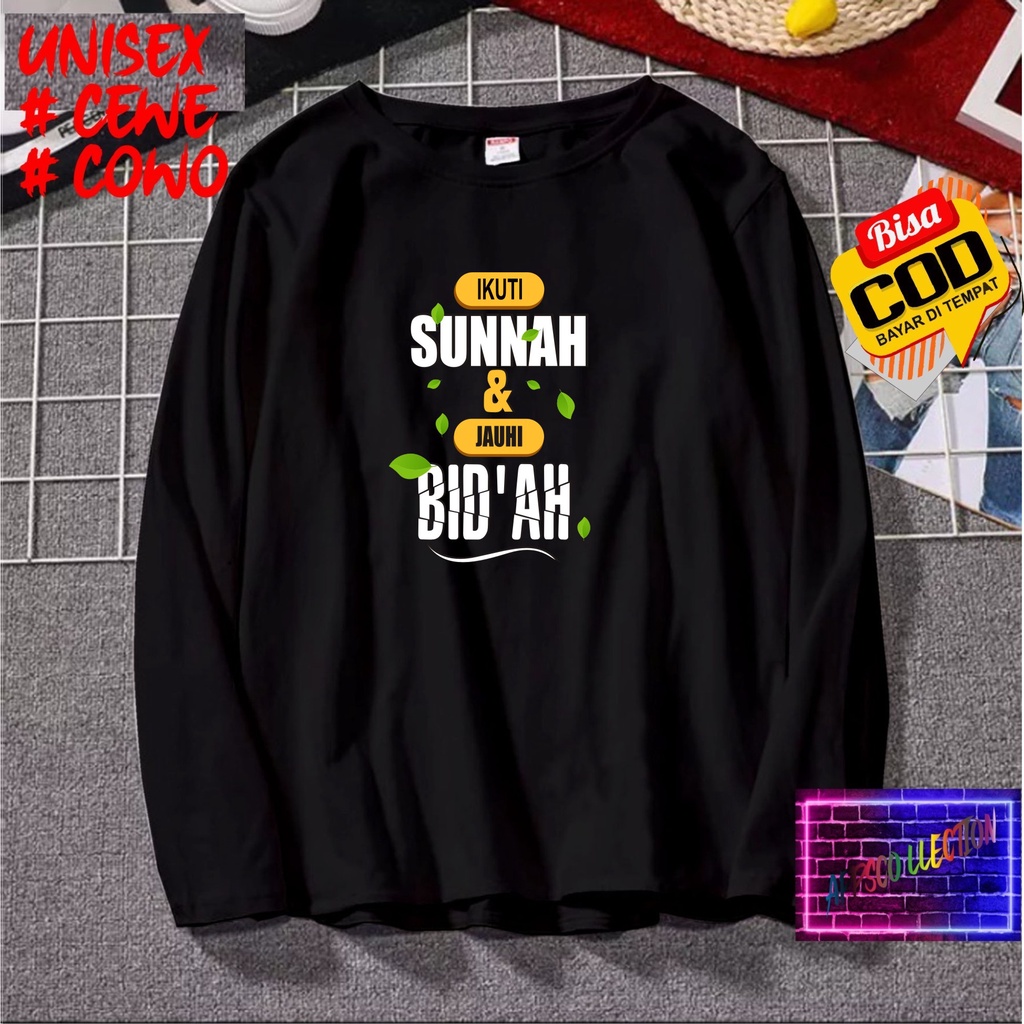 Cod Gratis Ongkir/Kaos DTF IKUTI SUNNAH JAUHI BIDAH/Kaos Santri SantriwatiKaos Pria Pesantren/Kaos Murah/Pakaian Pria  Pakaian Wanita Islam Dakwahl/Best Seller