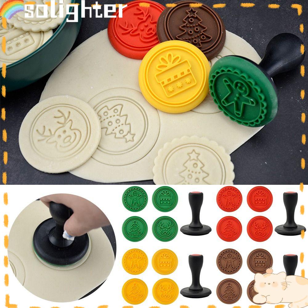 Solighter Cetakan Biskuit Alat Kue 3D Cookie Cutter Cetakan Kue Cetakan Stempel Cookie Plastik