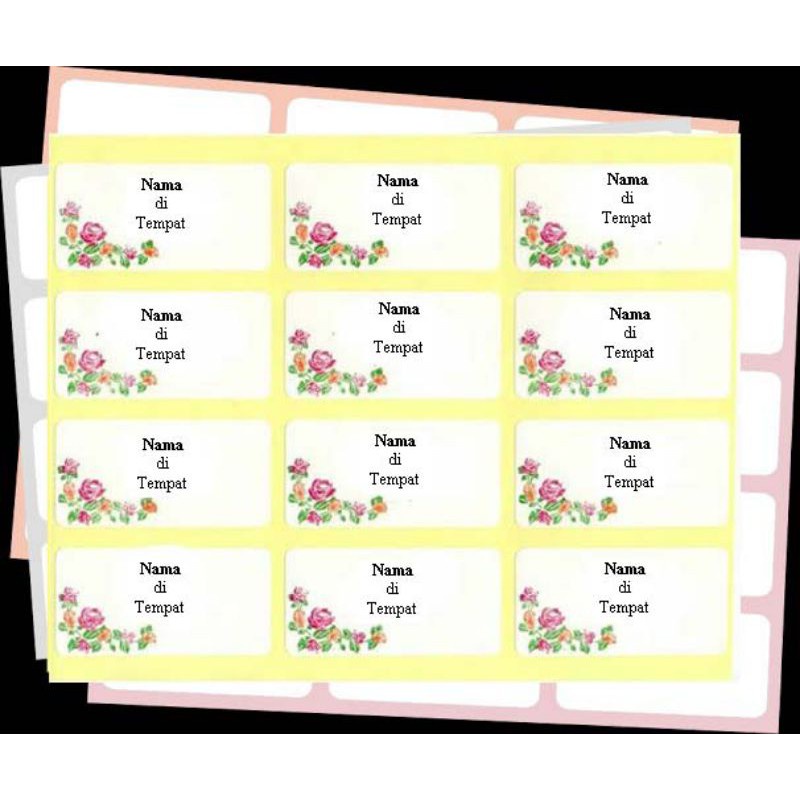 

PRINT CETAK LABEL NAMA Undangan Pernikahan Khitanan 103 Bermotif