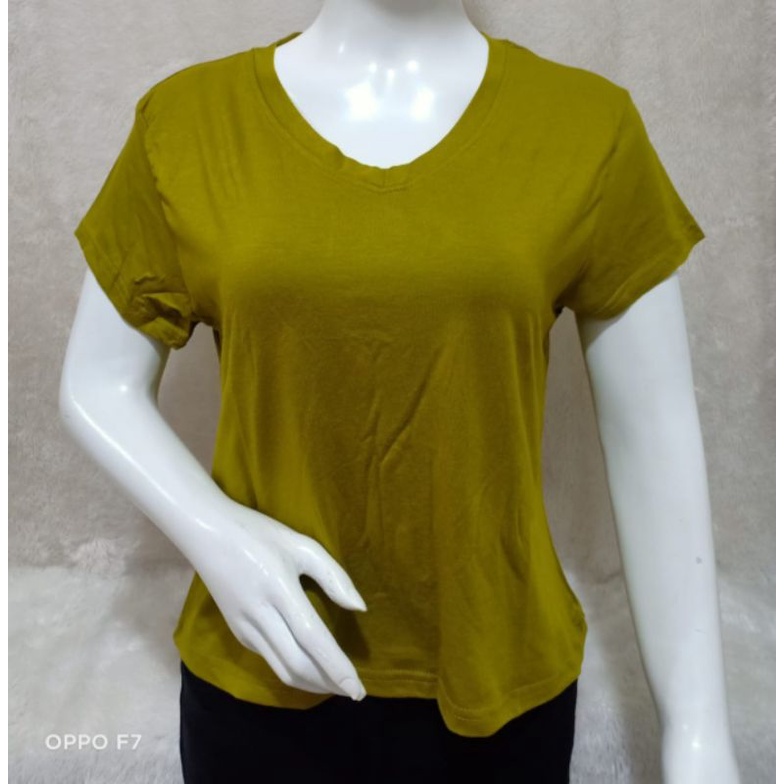 kaos crop V-XL Kaos wanita atasan wanita crop V neck XL kaos crop wanita