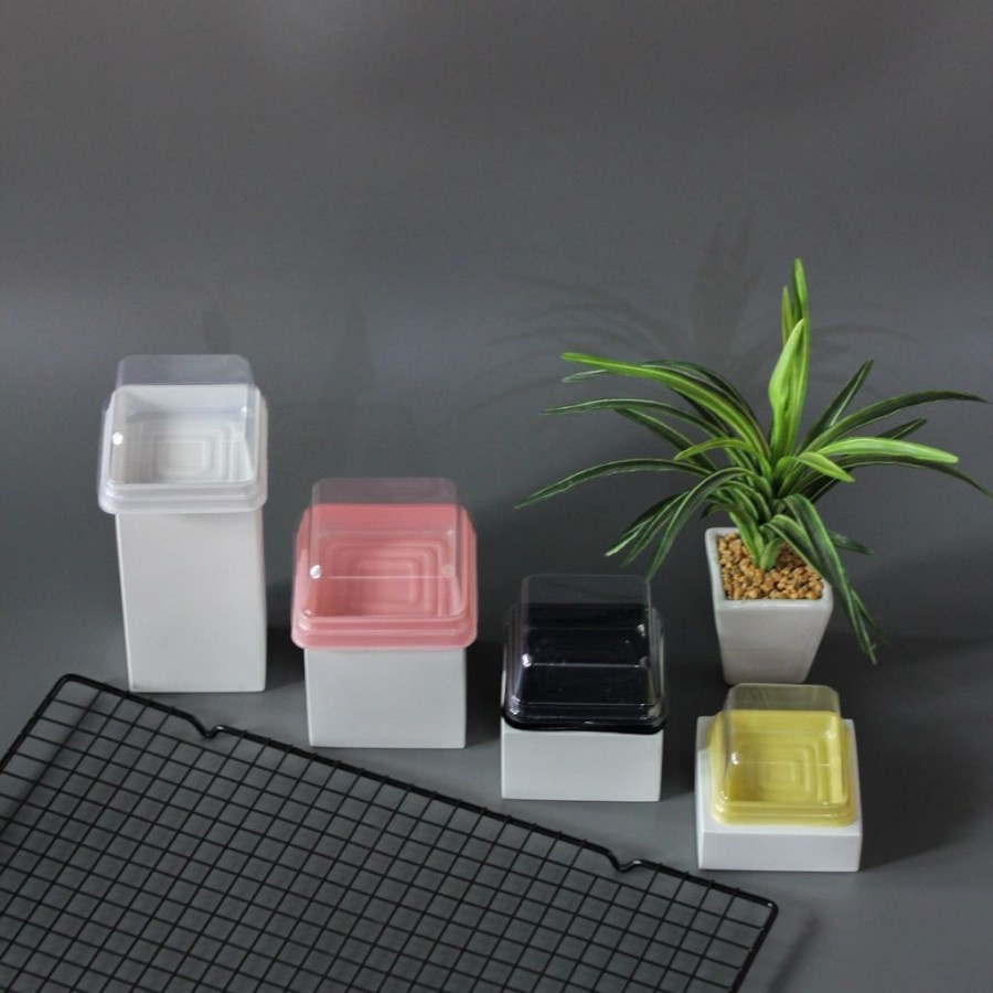 

25 pcs mika kotak tutup 75-85 gram transparan packaging mooncake edisi tahun baru imlek ukuran 6.5x6.5x4.2cm