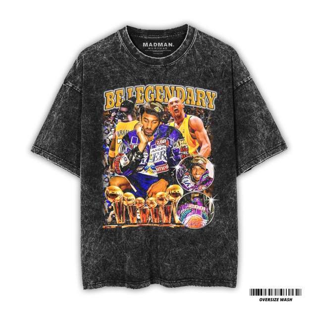 MADMAN Kaos Los Angeles Lakers Premium Oversize Stone Wash T-Shirt | Vintage tee | WO  9