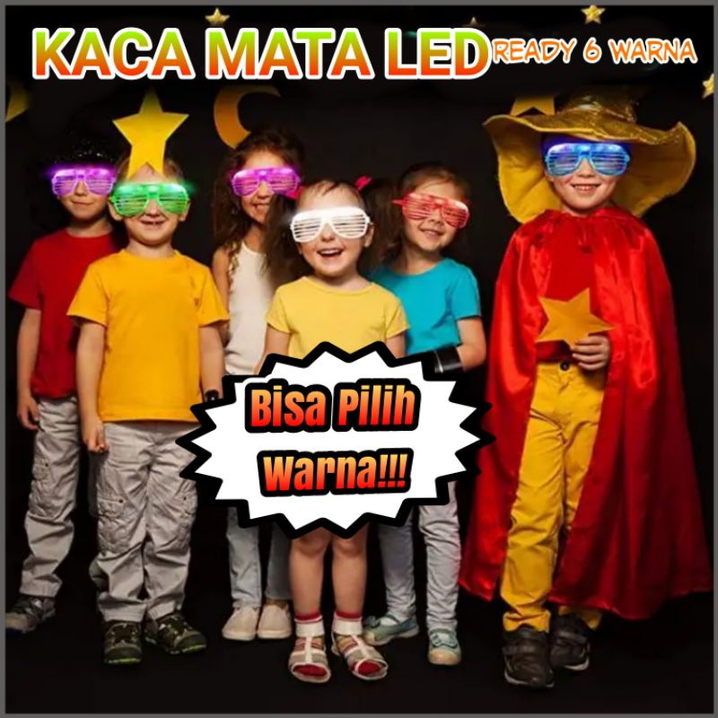 Kacamata Menyala Led/ Kacamata Pesta Party/Kacamata Anak /Mainan Anak harga Grosir