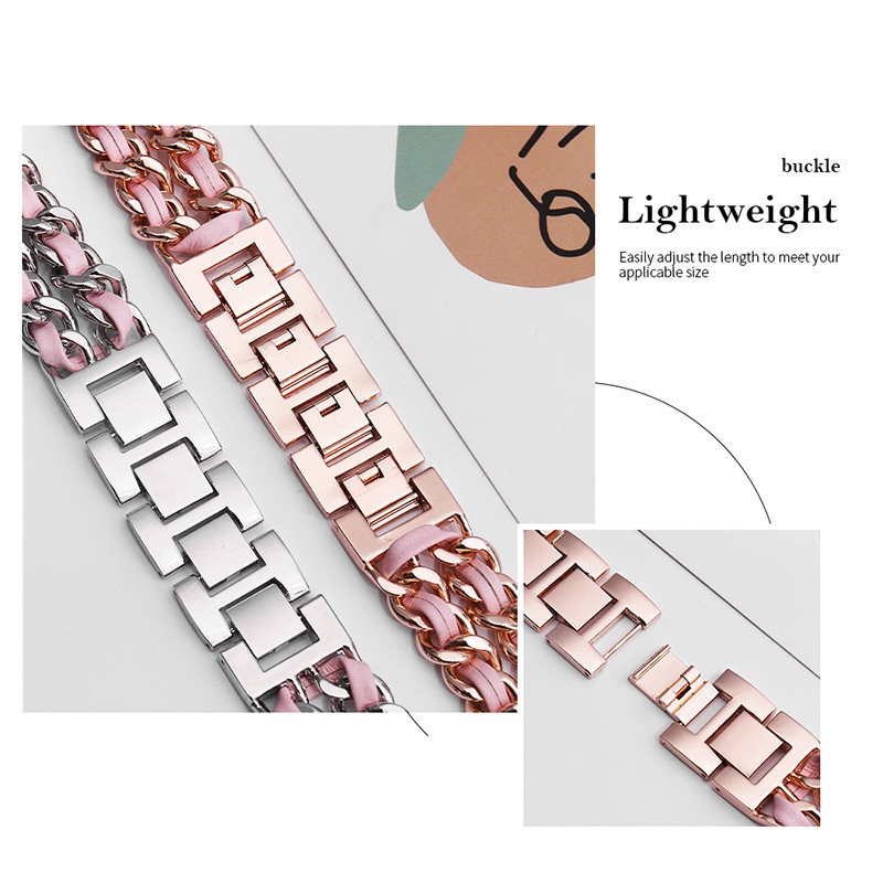 Strap Chain Apple Watch 1 2 3 4 5 6 7 8 SE Ultra 2022 Stainless Steel iWatch Band 38mm 40mm 41mm 42mm 44mm 45mm 49mm Tali Smartwatch Rantai Adjustable