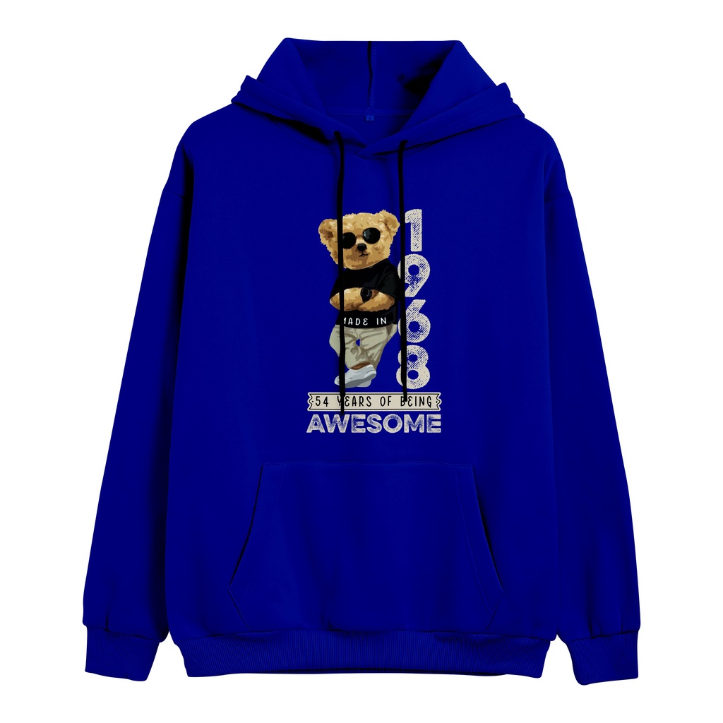 Bear Awesome 1968 Jumper Hoodie Anak II Jaket Hoodie Anak Viral II Sweater Hoodie Kids Size M - XL ( Laki Laki &amp; Peremepuan )