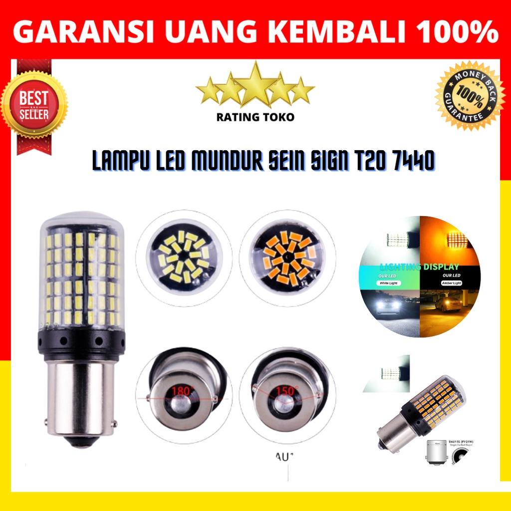 [ GRATIS ONGKIR ] Lampu LED Mundur Sein Sign T20 7440 CANbus 144 SMD LED 12-24V - LAMPU LED RGB KEDI