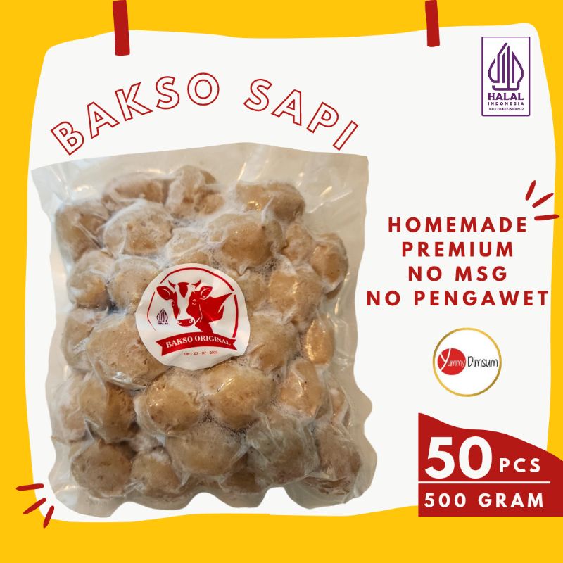 

Bakso Baso Sapi Homemade Premium Frozen Food Halal Tanpa MSG Isi 50 pcs