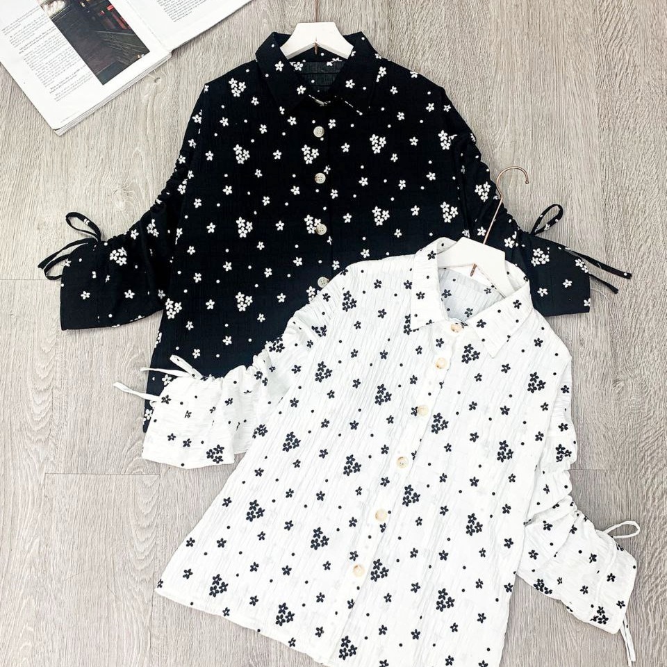 BLOUSE MOTIF BUNGA WANITA / KEMEJA KERJA WANITA / KEMEJA JUMBO WANITA / BAJU BUSUI / IVY BLOUSE DEEWIDIY