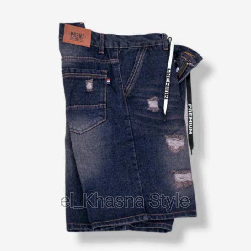 Celana Pendek Pria Sobek Distro Premium Denim Cowok Levis ELKA