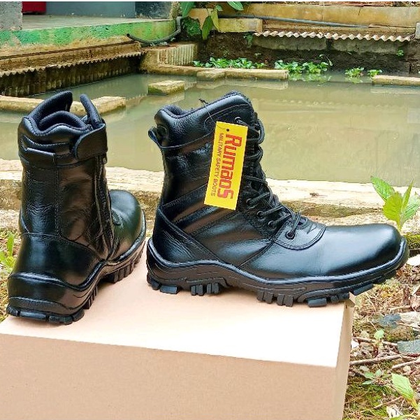 sepatu PDL militer/Sepatu  ARMY boots model jatah lama KULIT SAPI ASLI