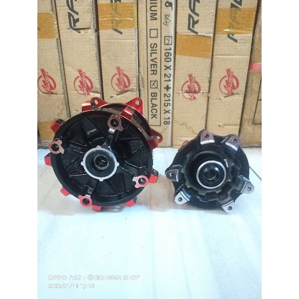 SEPAKET BOSCH TROMOL DEPAN PLUS BELAKANG CRF HOLE 36 WARNA MERAH HITAM