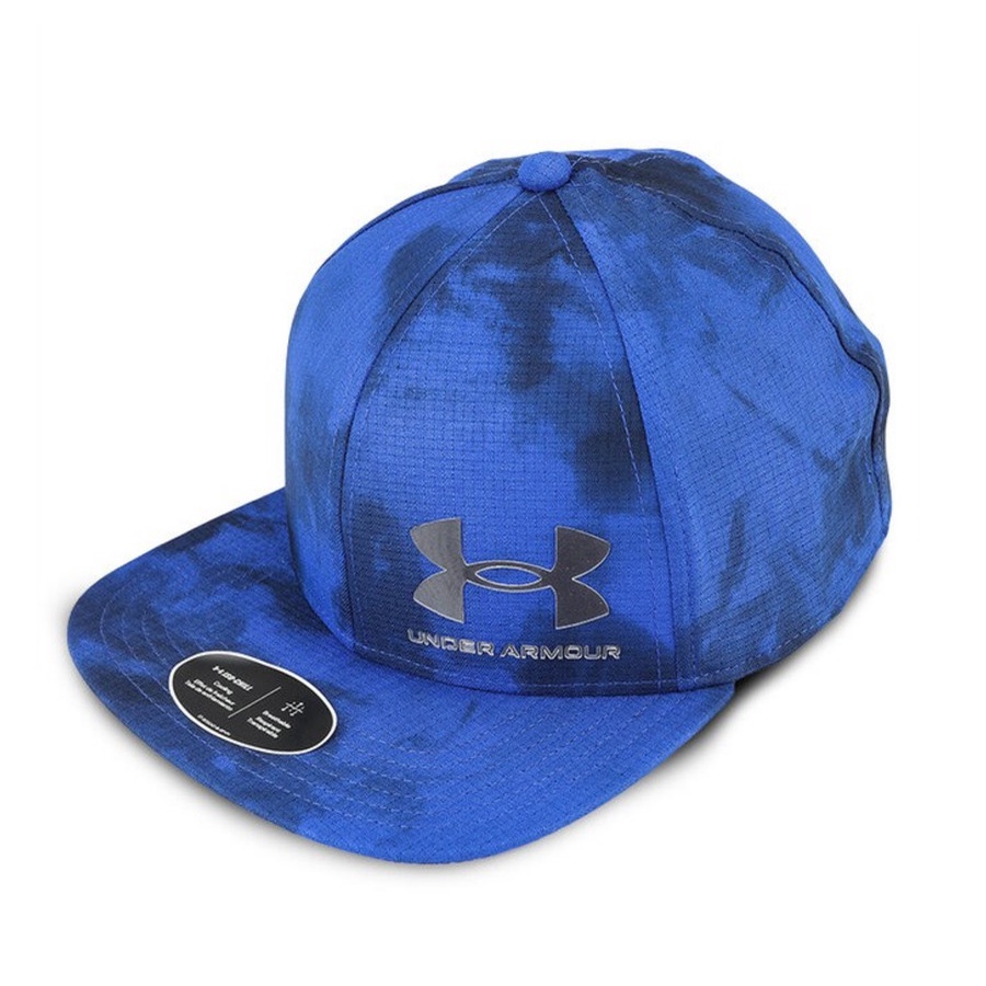 Under Armour UA Iso-Chill ArmourVent™ Flat Brim Cap BLUE Topi Original