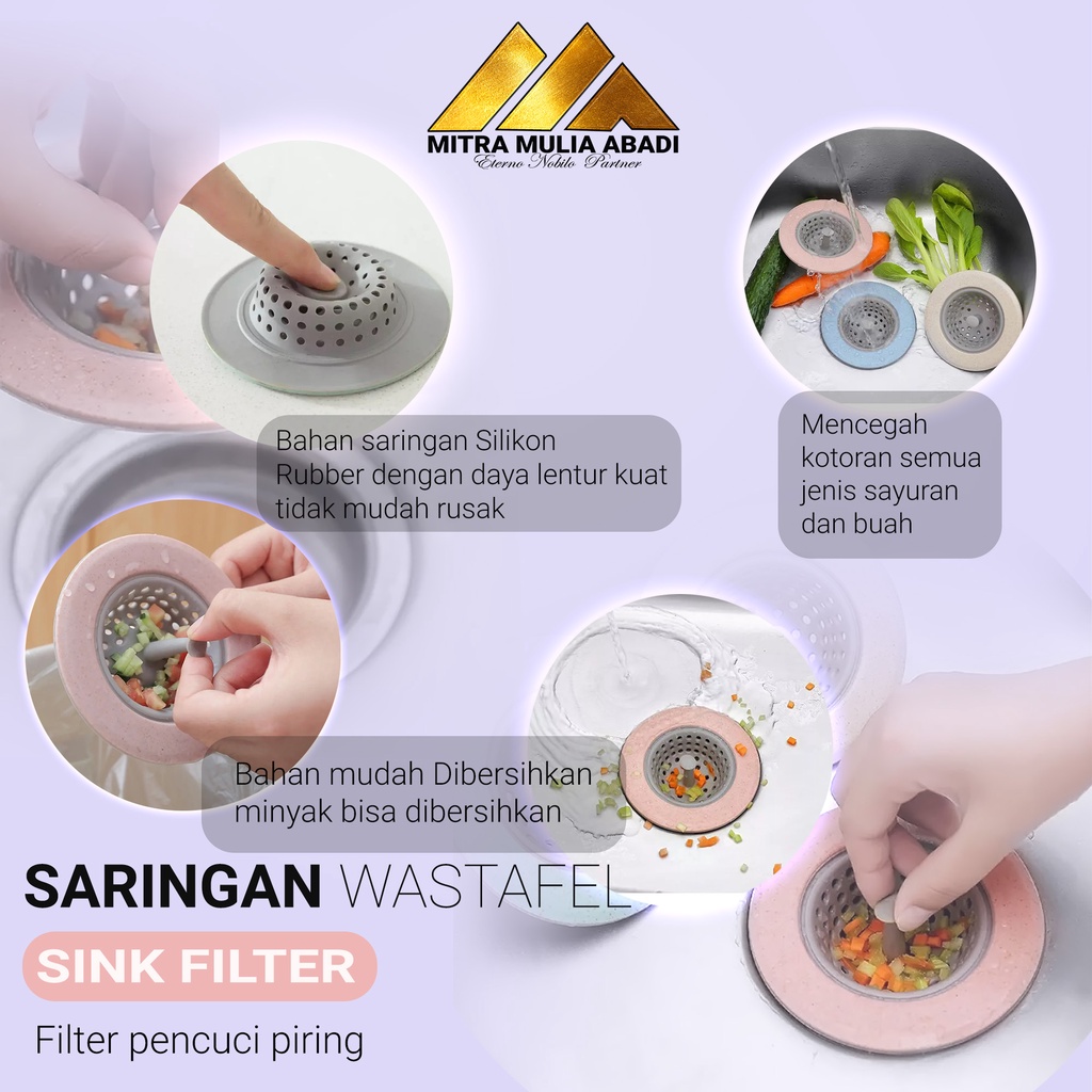 Saringan Wastafel Silikon Bak Dapur Tempat Lubang Saluran Cuci Piring Karet Anti Sumbat Kitchen Sink