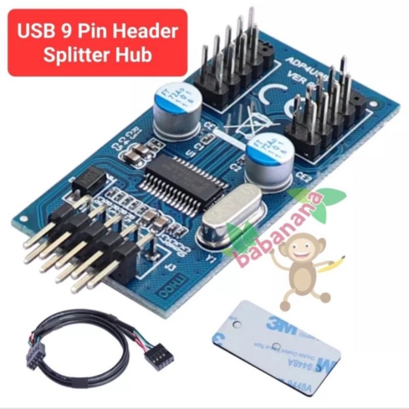 Kabel USB Motherboard Full 9 Pin Splitter Cabang Front Panel AIO Hub