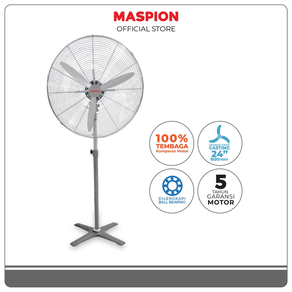 Maspion Power Stand Fan Kipas Angin Berdiri 24 Inch PW-602 S