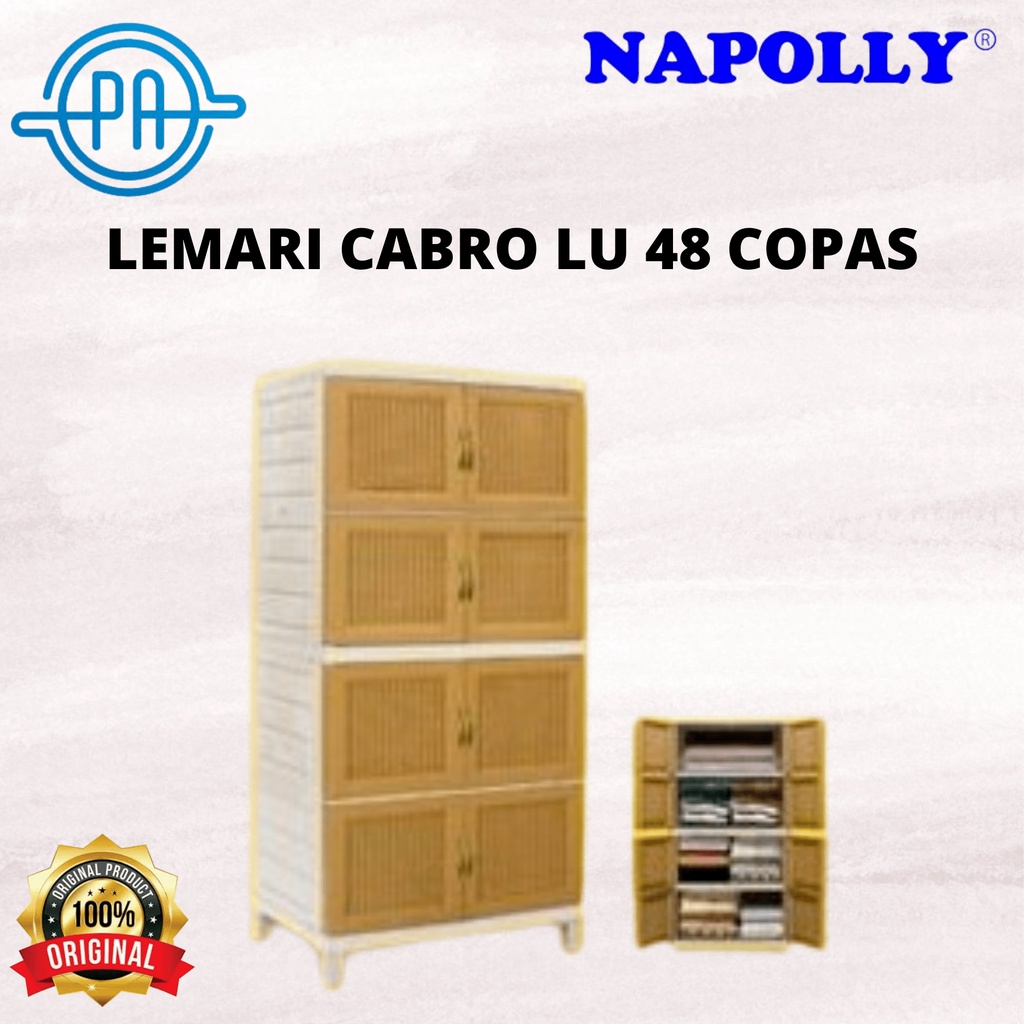 LEMARI PLASTIK NAPOLLY 4 SUSUN CABRO LU 48 COPAS (PUTIH)